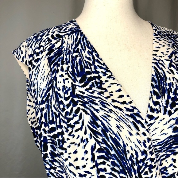 Express sleeveless faux wrap dress tulip hem abstract pattern S - Picture 2 of 8